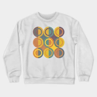 Geometric Shapes Orange Green Circles Crewneck Sweatshirt